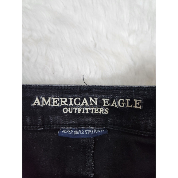 American Eagle Outfitters Super Stretch X‎ Black Lace Cutoff Jean Shorts Size 6 - Picture 3 of 8